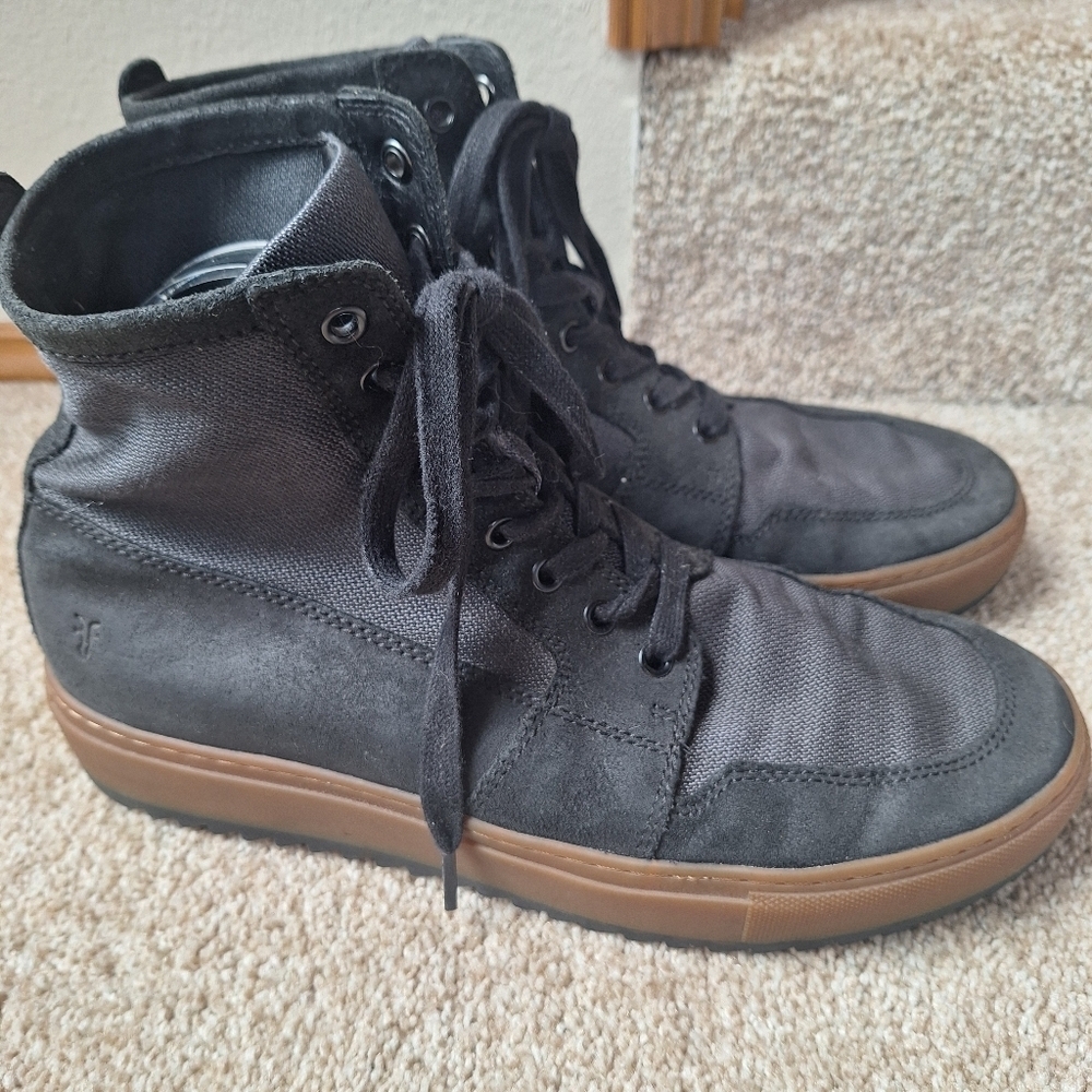 Frye Rivington High Mens Canvas Suede High Top Lace Up Sneaker Size 10.5 - Picture 4 of 11